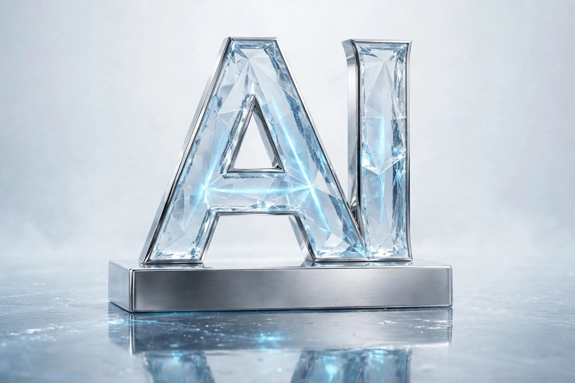 The AIs trophy: an ice-crystal AI monogram on a polished silver base